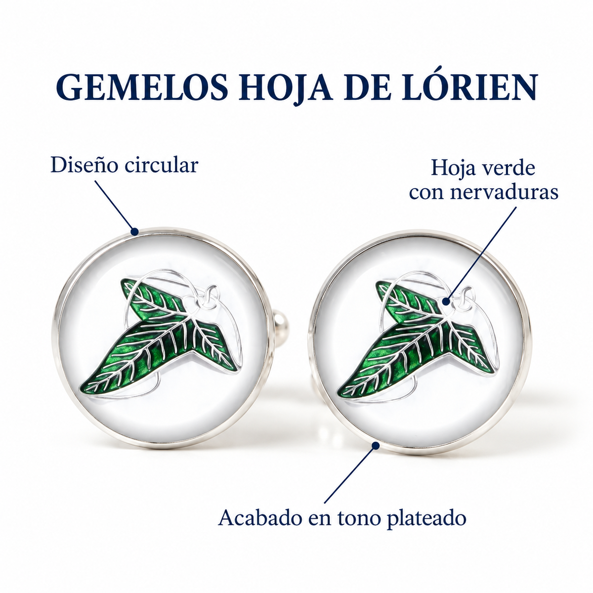 Gemelos de Camisa Magglass Hoja de Lorien El Señor de los Anillos