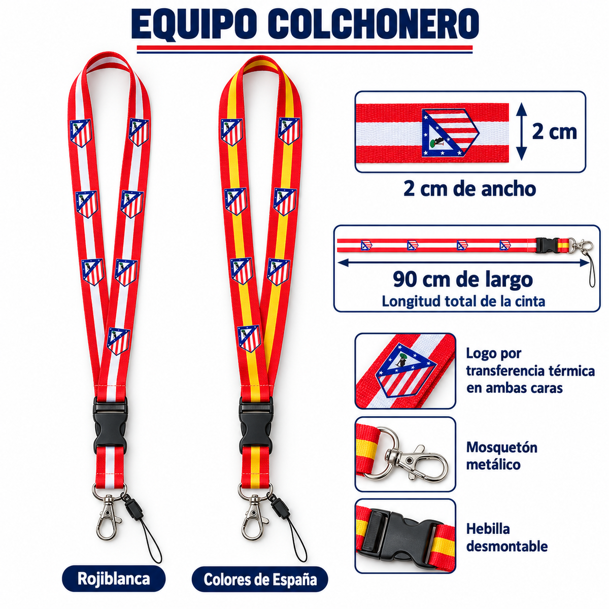 Lanyard ATM Rojiblanco