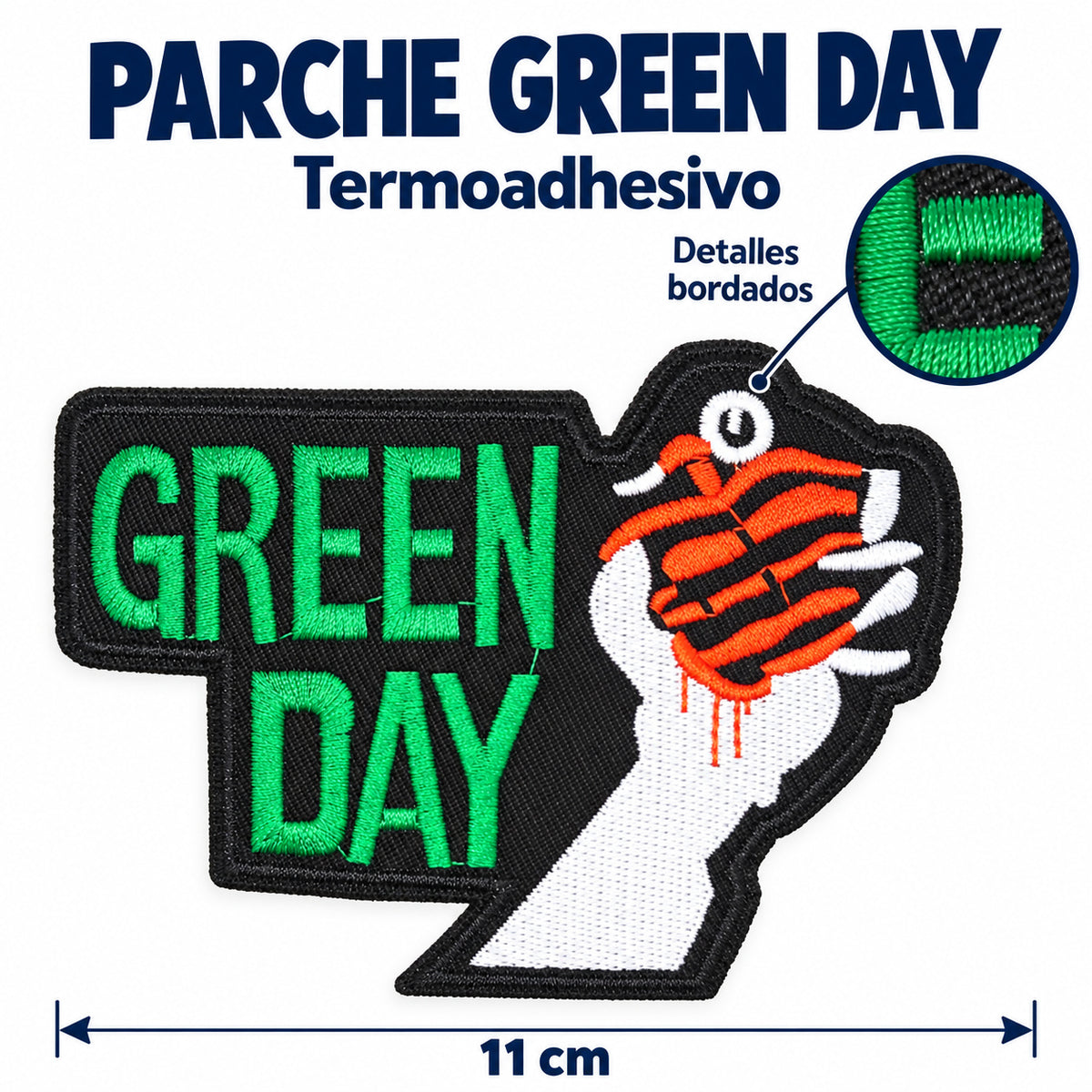 Parche Bordado Termoadhesivo Green Day 11 cm