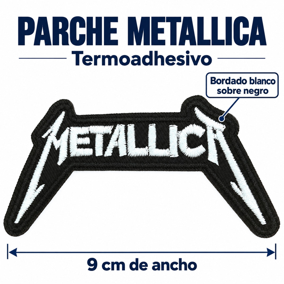 Parche Bordado Termoadhesivo Metallica 9 cm