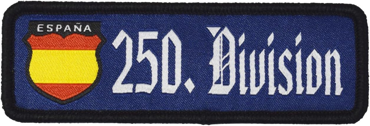 Parche División Azul 250 – Woven con Velcro 9,5 × 3 cm