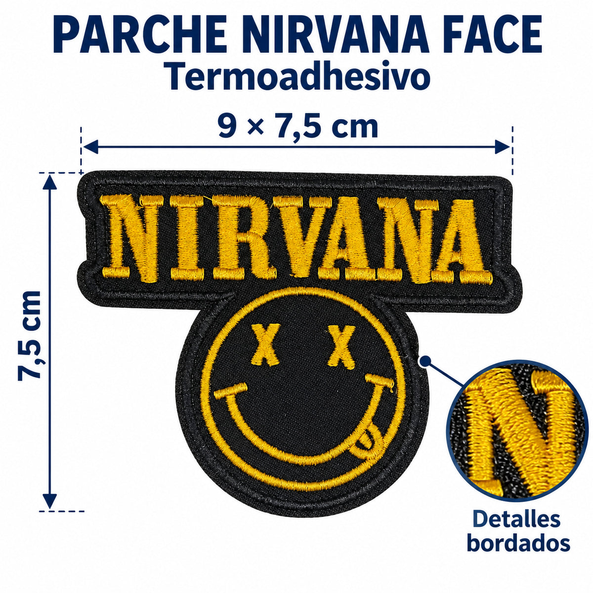 Parche Termoadhesivo Nirvana face 9x7,5cm