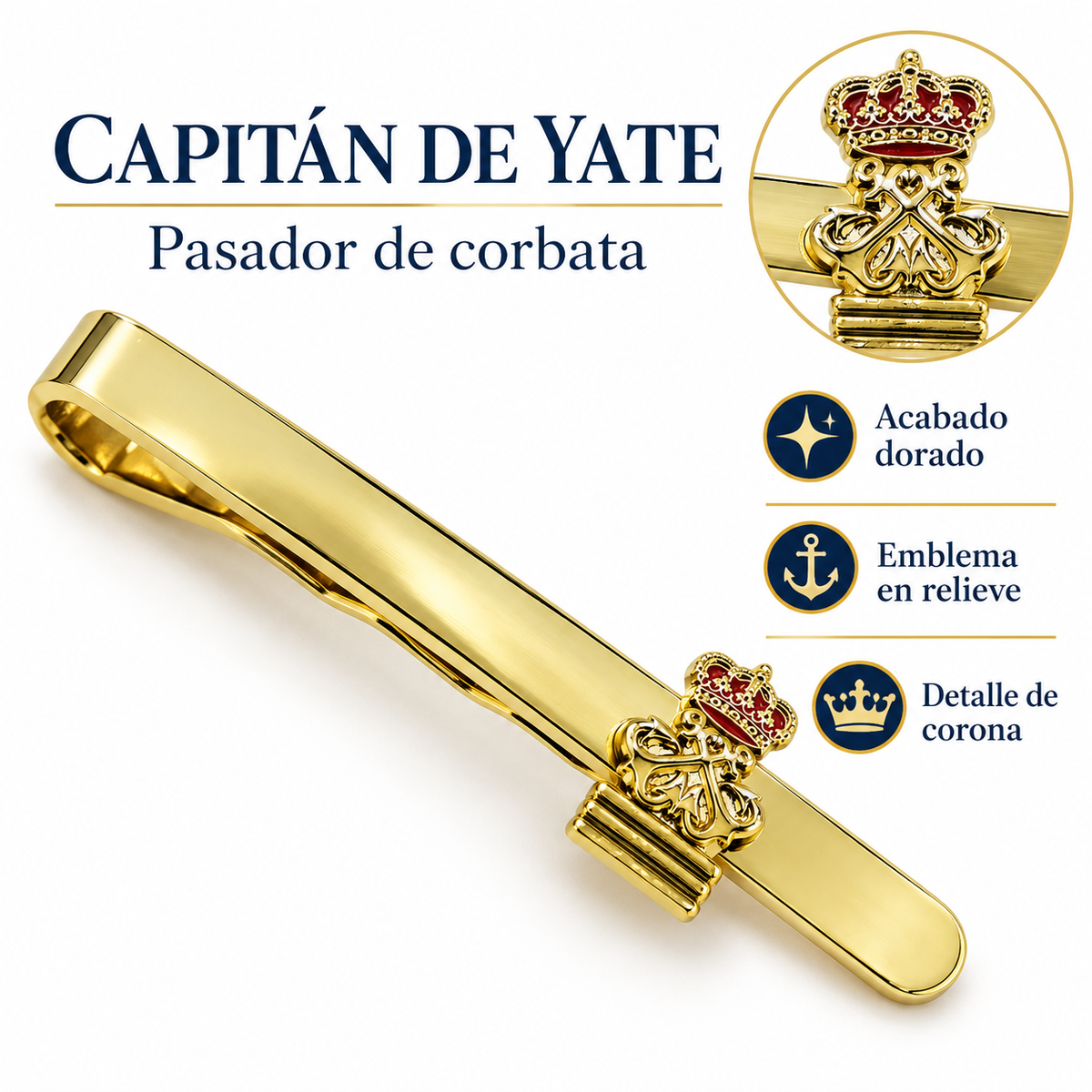 Pasador de Corbata del Distintivo Oficial de Capitán de Yate