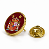 Pin de Solapa Esmaltado España con escudo constitucional y dos estrellas — Acabado dorado