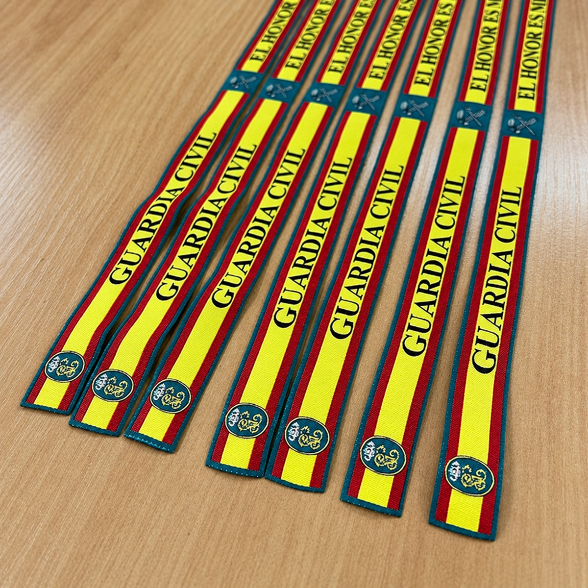 Pack de 7 Pulseras de Tela Bordada Guardia Civil El Honor es mi Divisa 33 cm