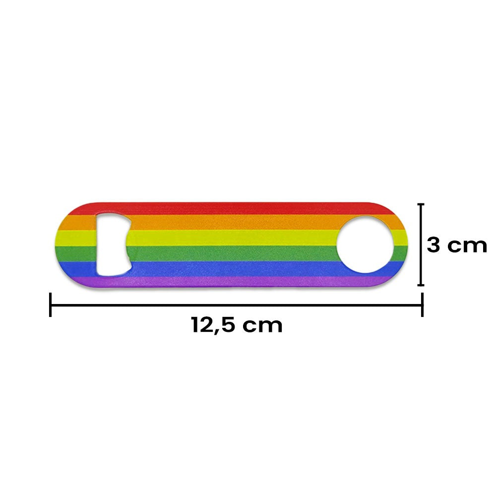 Abrebotellas de bandera LGTB + Love is Love | Tamaño: 12,5x3cm