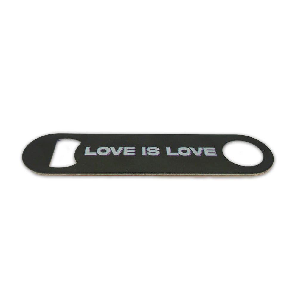 Abrebotellas de bandera LGTB + Love is Love | Tamaño: 12,5x3cm