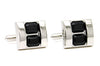 Gemelos Wedding Double Black Crystal Cufflinks
