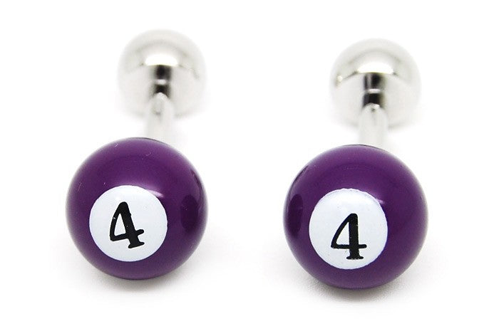 Gemelos Bola Billar Numero 4 Morada