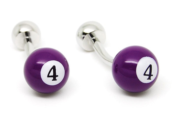 Gemelos Bola Billar Numero 4 Morada