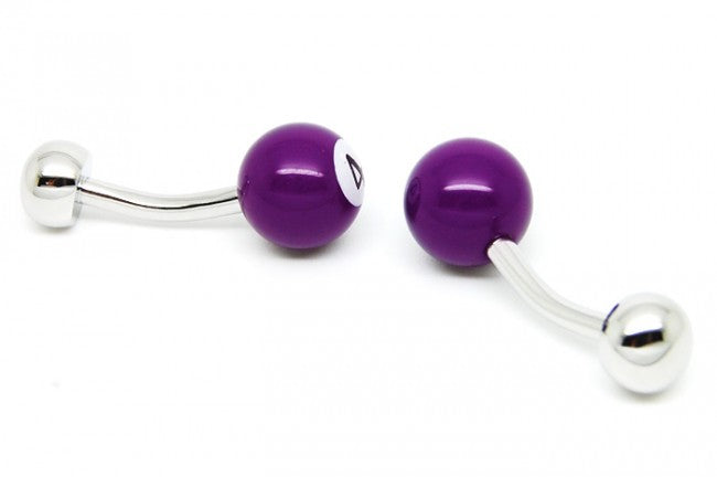 Gemelos Bola Billar Numero 4 Morada