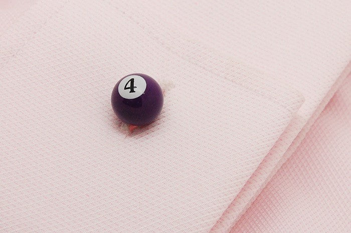 Gemelos Bola Billar Numero 4 Morada