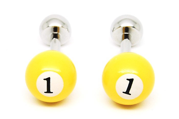 Gemelos Bola Billar Numero 1 Amarilla