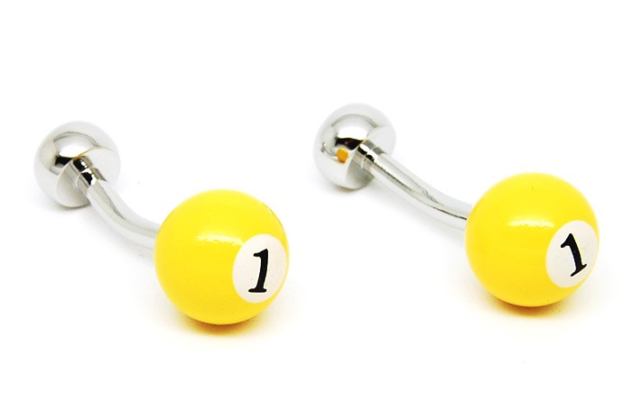 Gemelos Bola Billar Numero 1 Amarilla