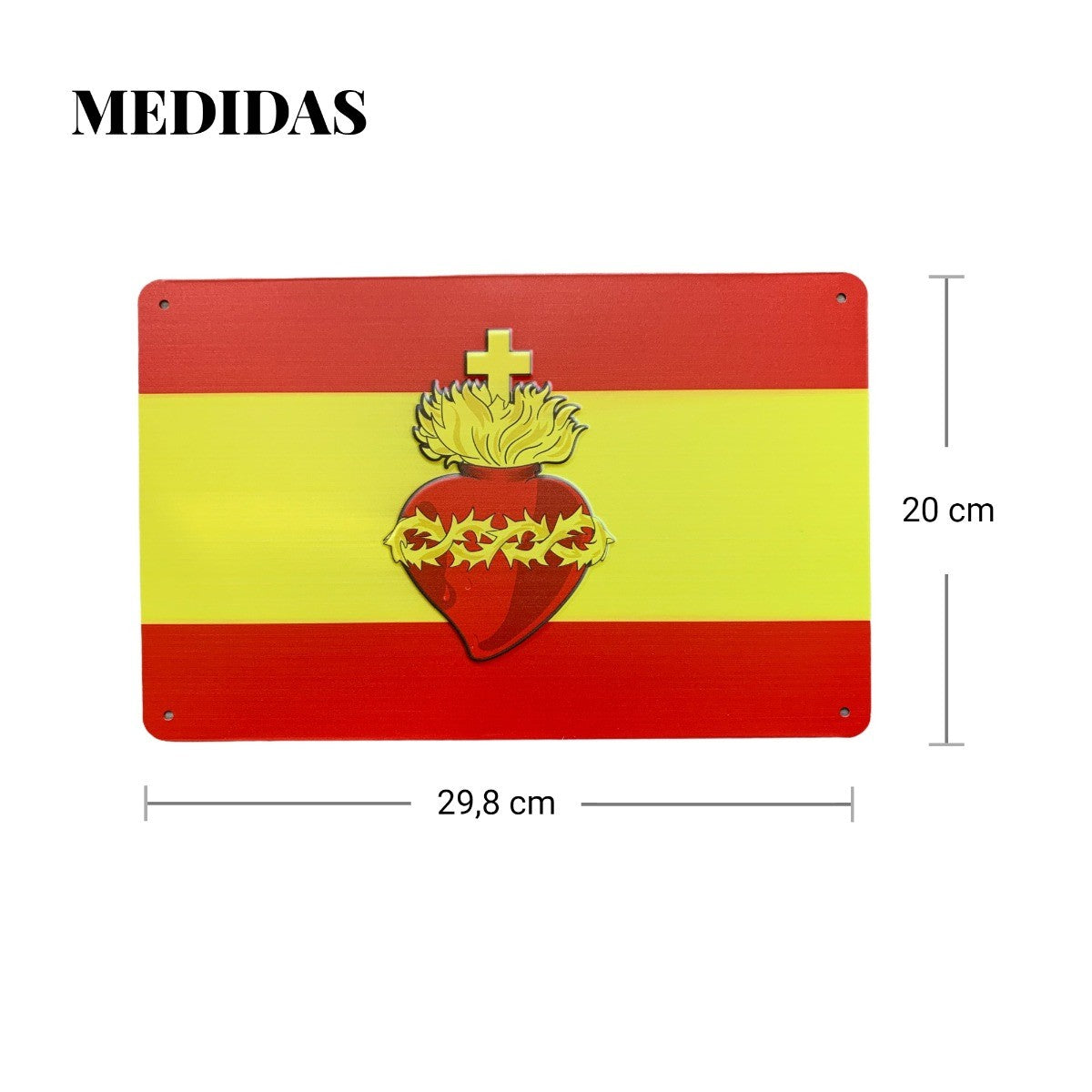 Placa decorativa para pared del Corazón de Jesús 29,8x20cm