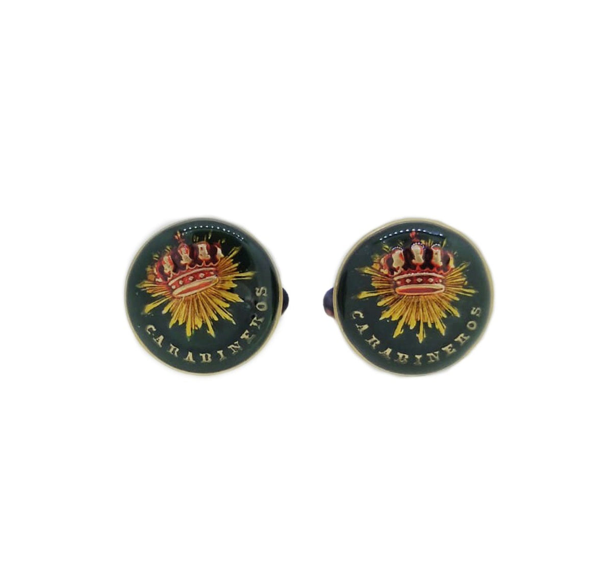 Gemelos de camisa botón original de Carabineros Época 1876