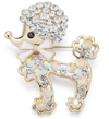 Broche Caniche Cristal 3,7 x 4,6 cm