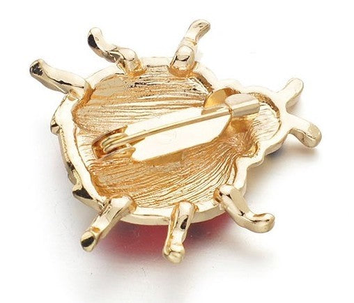 Broche Mariquita Cristal Brooch Beetle Pin Crystal 2,6cm