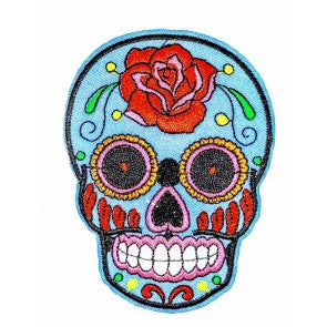Parche Termoadhesivo Calavera Mexicana Azul 10x7,5cm