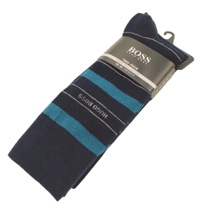 Twopack Hugo Boss RS Design Calcetines Lines Tonos Celestes y Marinos 39-42