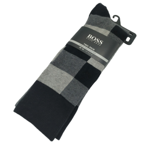 Twopack Hugo Boss RS Design Calcetines Lines Tonos Grises y Negros 39-42