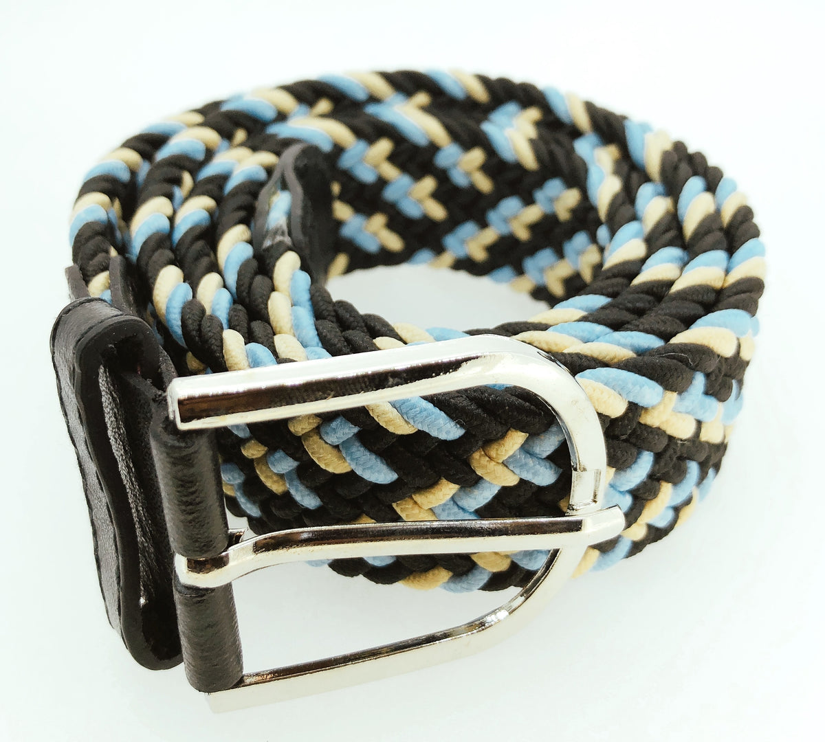 Cinturón Elástico Colores Marrón, Azul y Negro Talla Única
