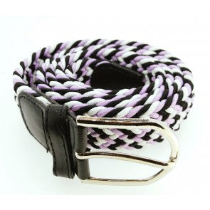 Cinturón Elástico Colores Negro, Morado y Blanco Talla Única