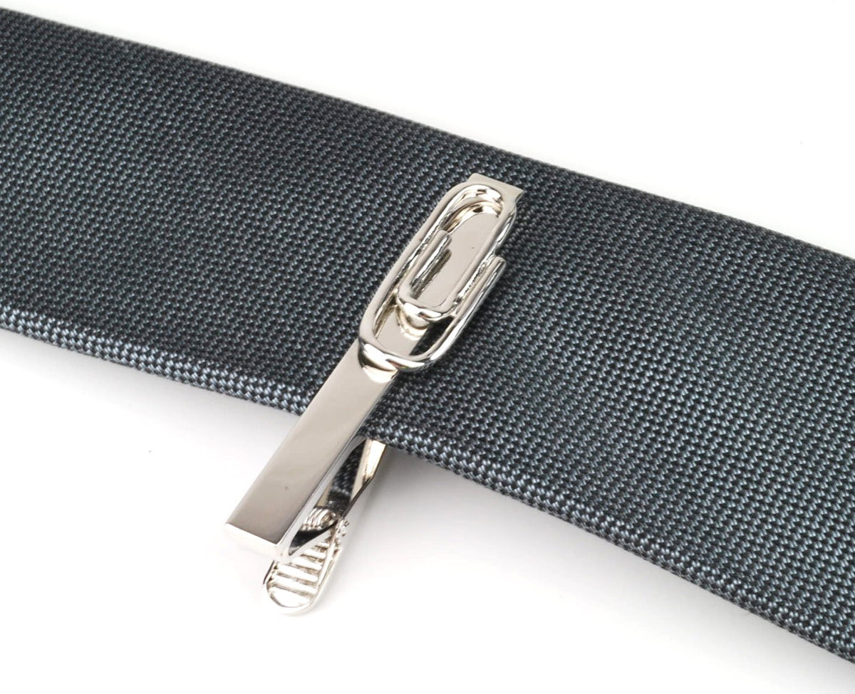 Pasador de corbata Clip Plateado
