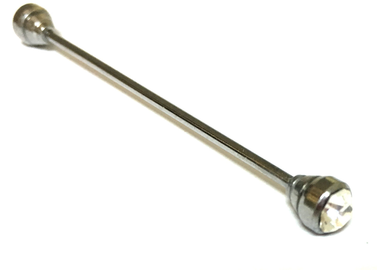 Collar Bar Alfiler de Cuello Square in Steel White Stone