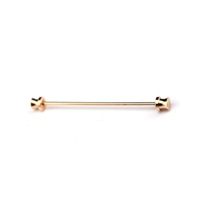 Collar Bar Alfiler de Cuello Steel Golden Hat End