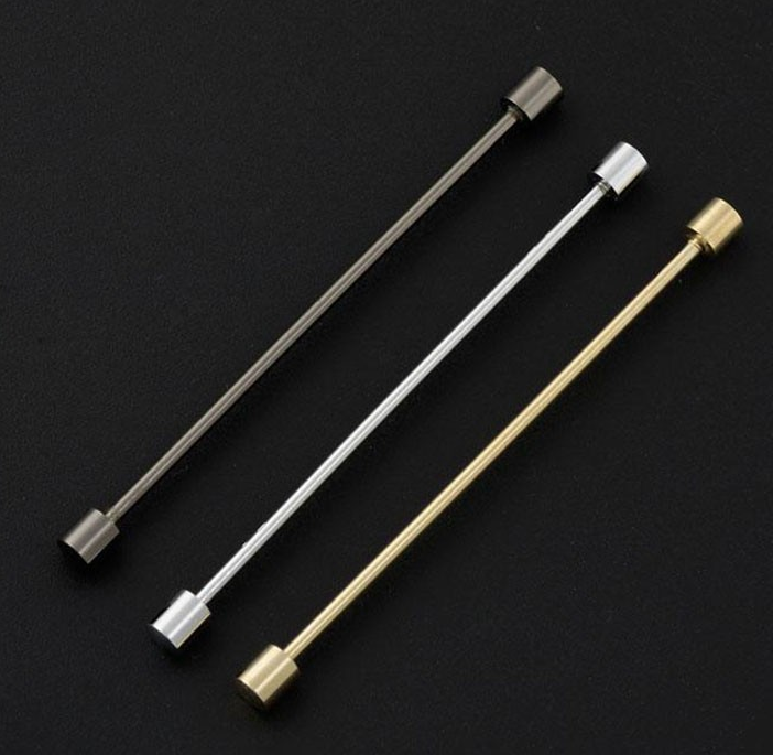 Collar Bar Alfiler de Cuello Acero Negro Tubular End