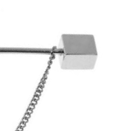 Collar Bar Alfiler de Cuello Square Plated End with Chain