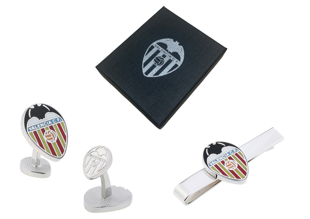 Gemelos para Camisa y Pasador de Corbata Valencia CF Producto Oficial