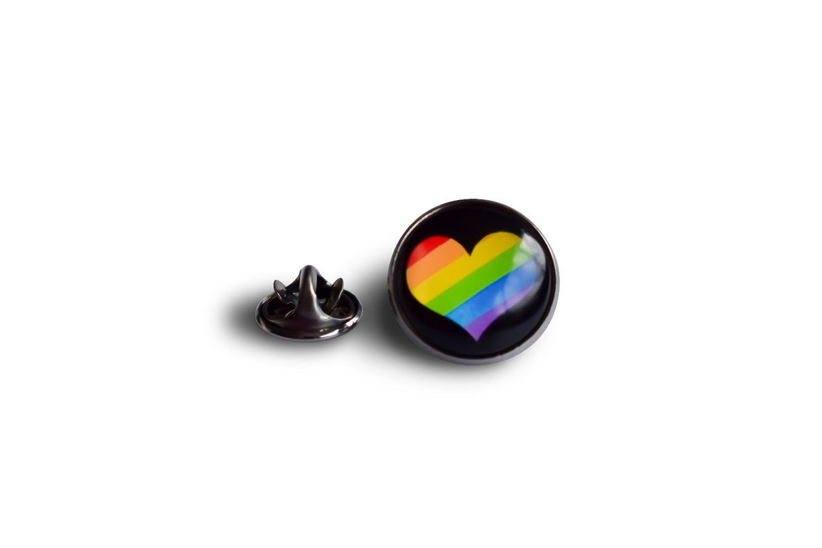 Pin de solapa pin de corazón LGTBIQ - Bandera del arcoíris- Pride LGTQBI- 16mm.