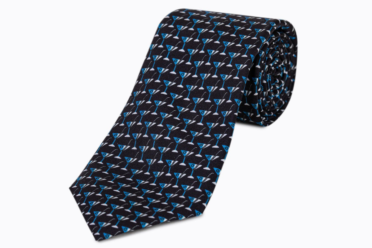 Corbata de Seda Twill Boston Azul Marino