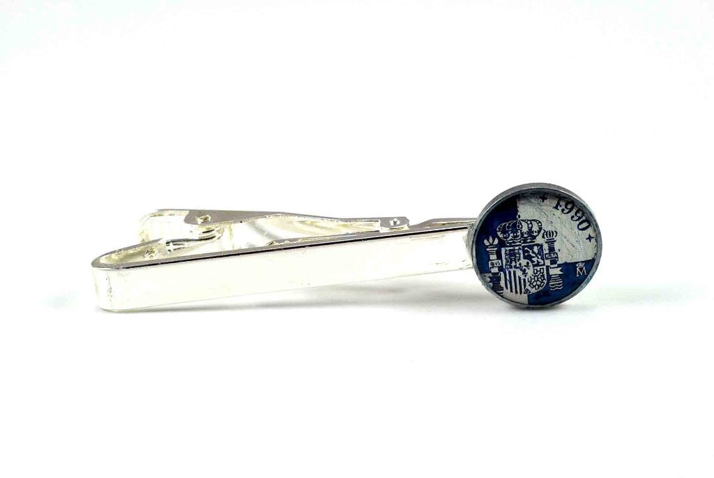 Pasador de Corbata Peseta 1990 (mini) Azul