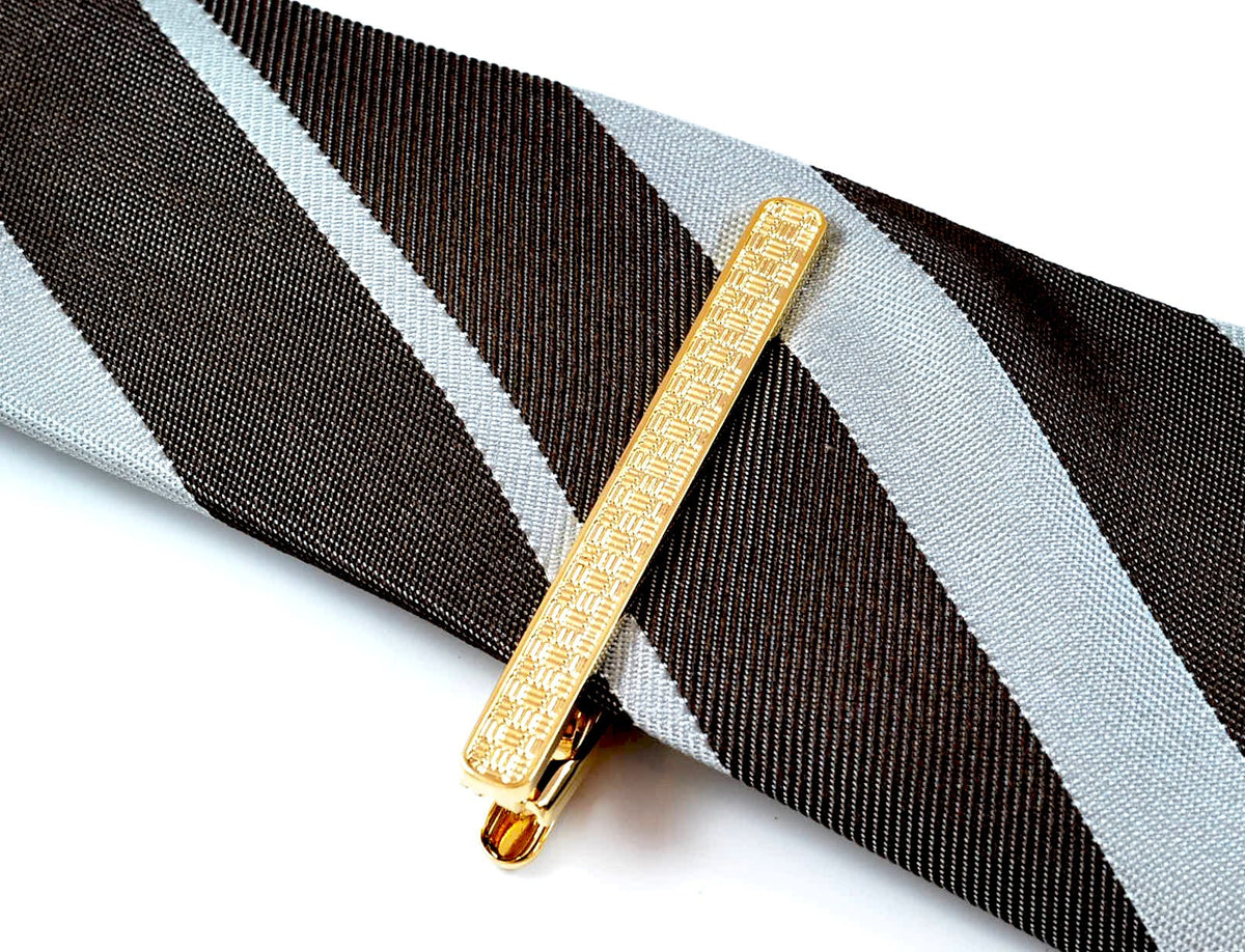 Pasador de Corbata y Gemelos Gold Design Mosaico