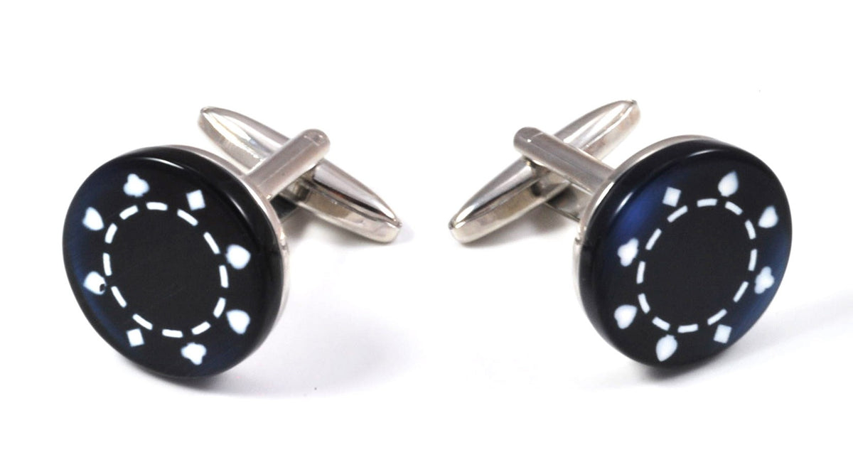 Gemelos Ficha de Poker Azul Oscuro