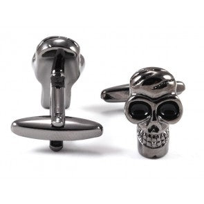 Gemelos Calavera Acero Negro
