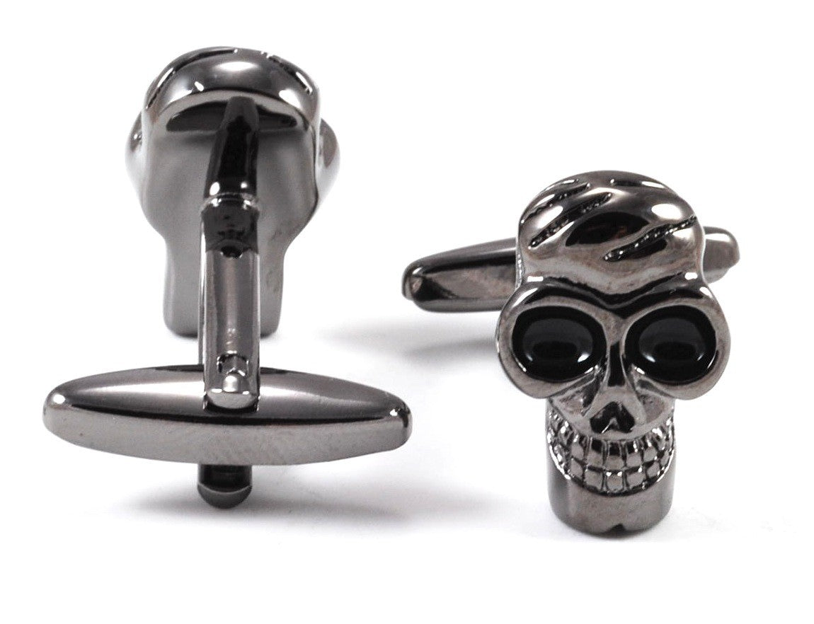 Gemelos Calavera Acero Negro