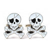 Gemelos Calavera Pirata Blanca