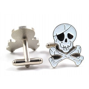 Gemelos Calavera Pirata Blanca