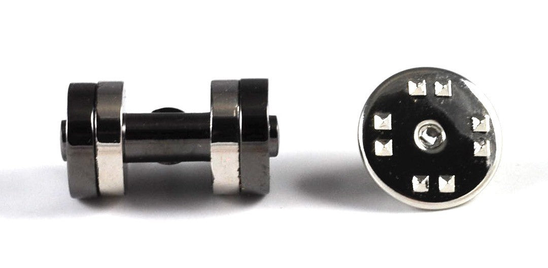 Pin Pesas Acero Negro y Plateado