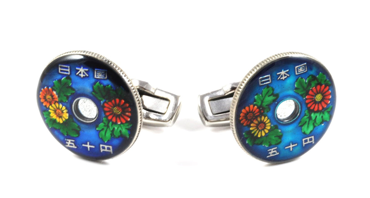 Gemelos para camisa Moneda Japonesa de 50 Yenes