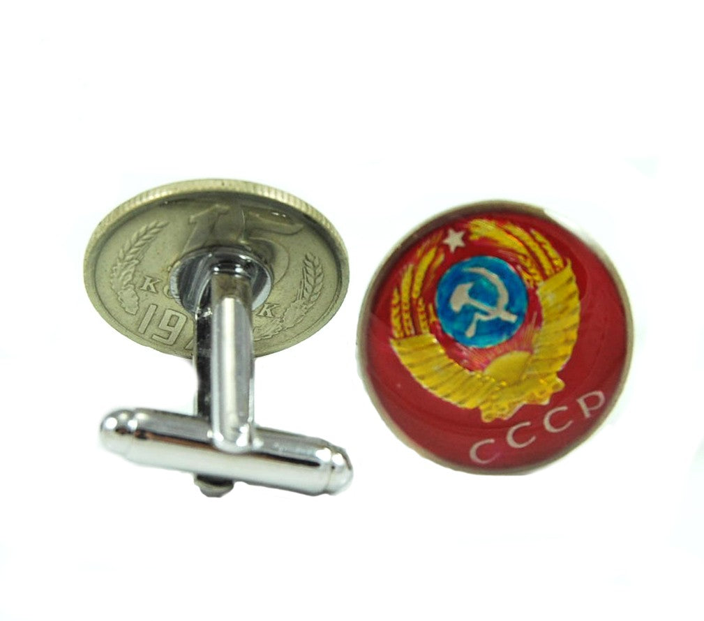 Gemelos para camisa moneda de la URSS 15 Kopeks