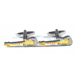 Gemelos Guitarra con Mástil Dorado