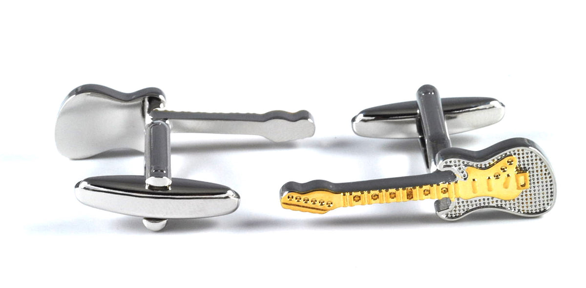 Gemelos Guitarra con Mástil Dorado
