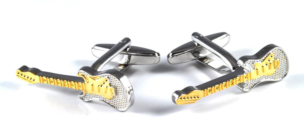 Gemelos Guitarra con Mástil Dorado