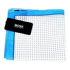 Pañuelo de Bolsillo Pocket Square Lino Hugo Boss Dotted White Red