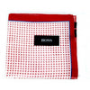 Pañuelo de Bolsillo Pocket Square Lino Hugo Boss Dotted Blue White